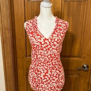 Joules Coral Print Blouse Size 8
